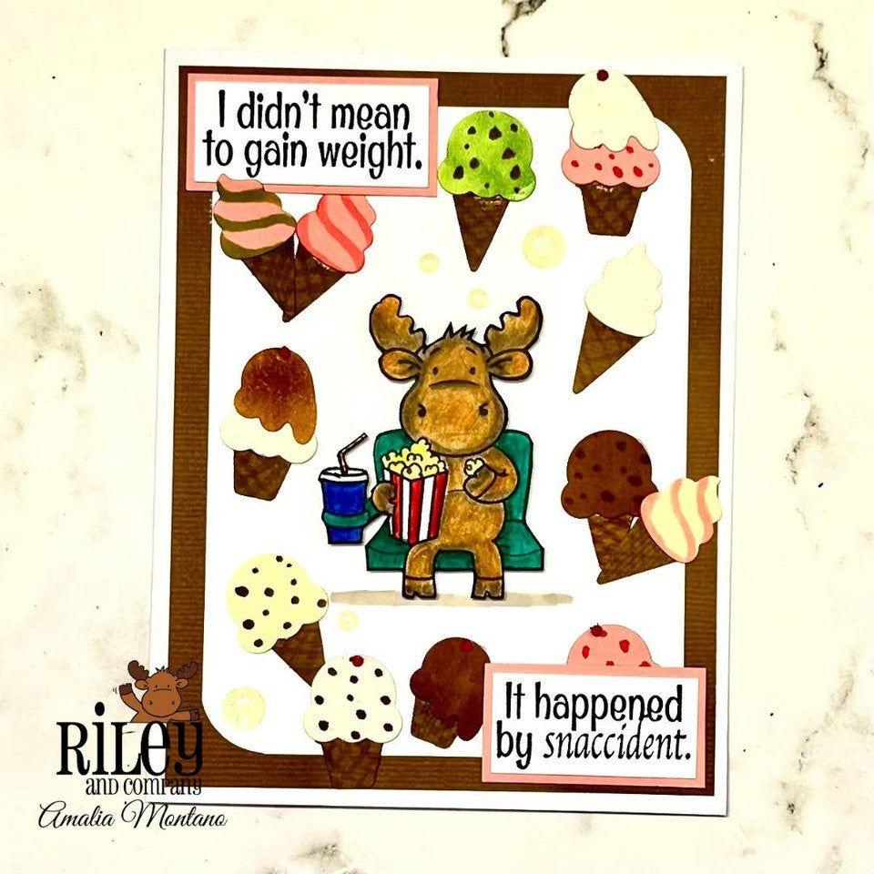 Riley And Company Funny Bones Snaccidents Clear Stamp rwd-1278 popcorn