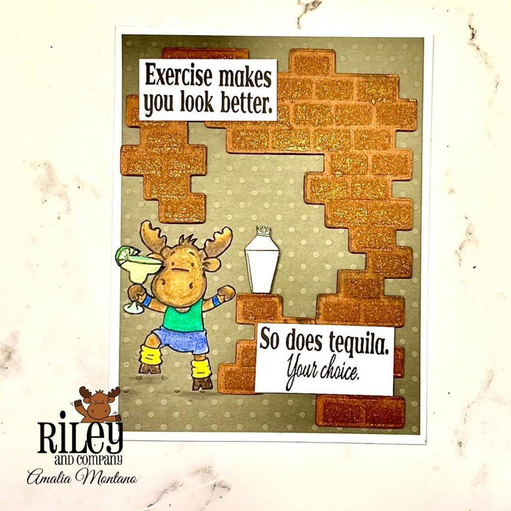 Riley And Company Funny Bones Exercise Makes You Look Better Clear Stamp rwd-1279 margaritas