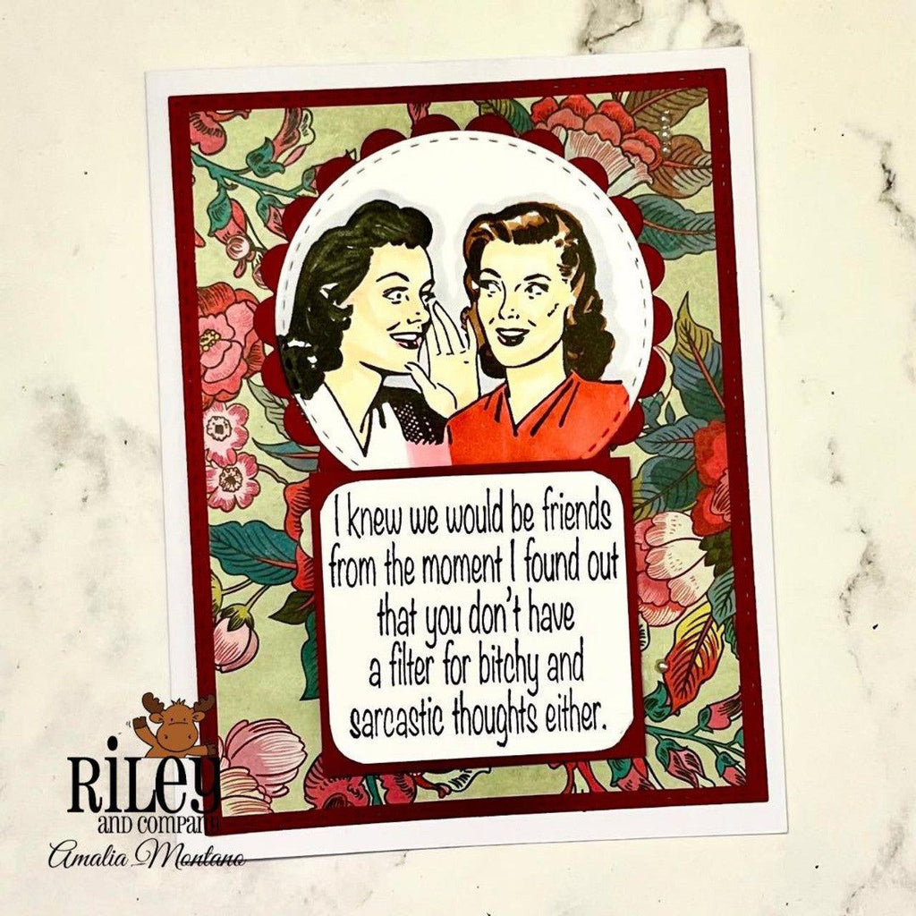 Riley And Company Funny Bones I Knew We Would Be Friends Clear Stamp rwd-1275 let's gossip