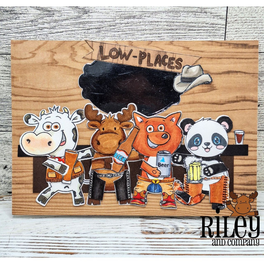 Riley And Company Funny Bones Beer Friends Clear Stamp rwd-1273 friends in low places