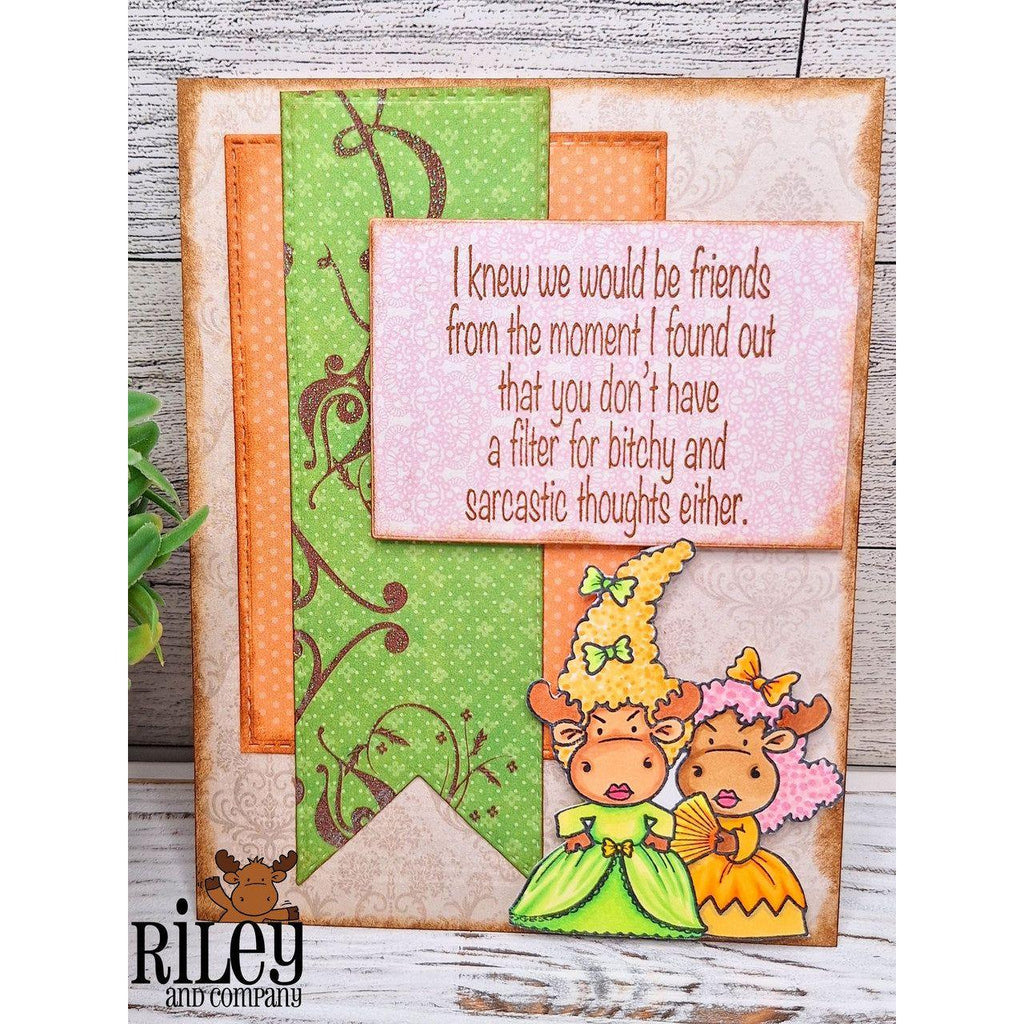 Riley And Company Funny Bones I Knew We Would Be Friends Clear Stamp rwd-1275 angry moose