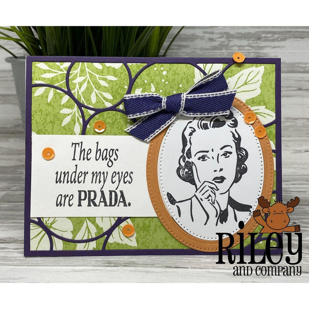 Riley And Company Funny Bones Prada Bags Clear Stamp rwd-1285 blue bow