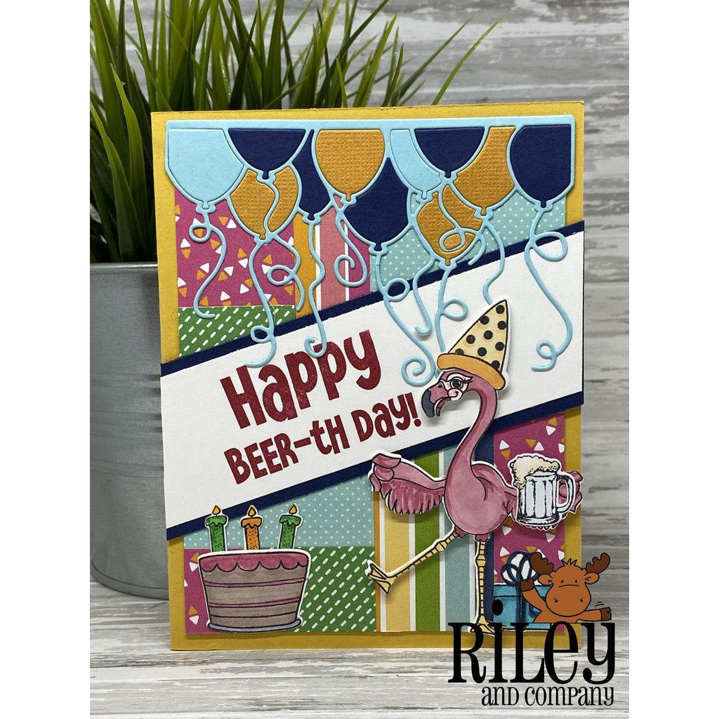 Riley And Company Funny Bones Happy Beer-th Day! Clear Stamp rwd-1271 party time