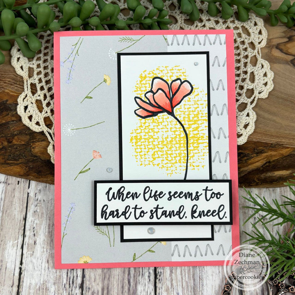 Sweet 'N Sassy Sketched Florals Clear Stamps cws-24-017 Diane Zechman card