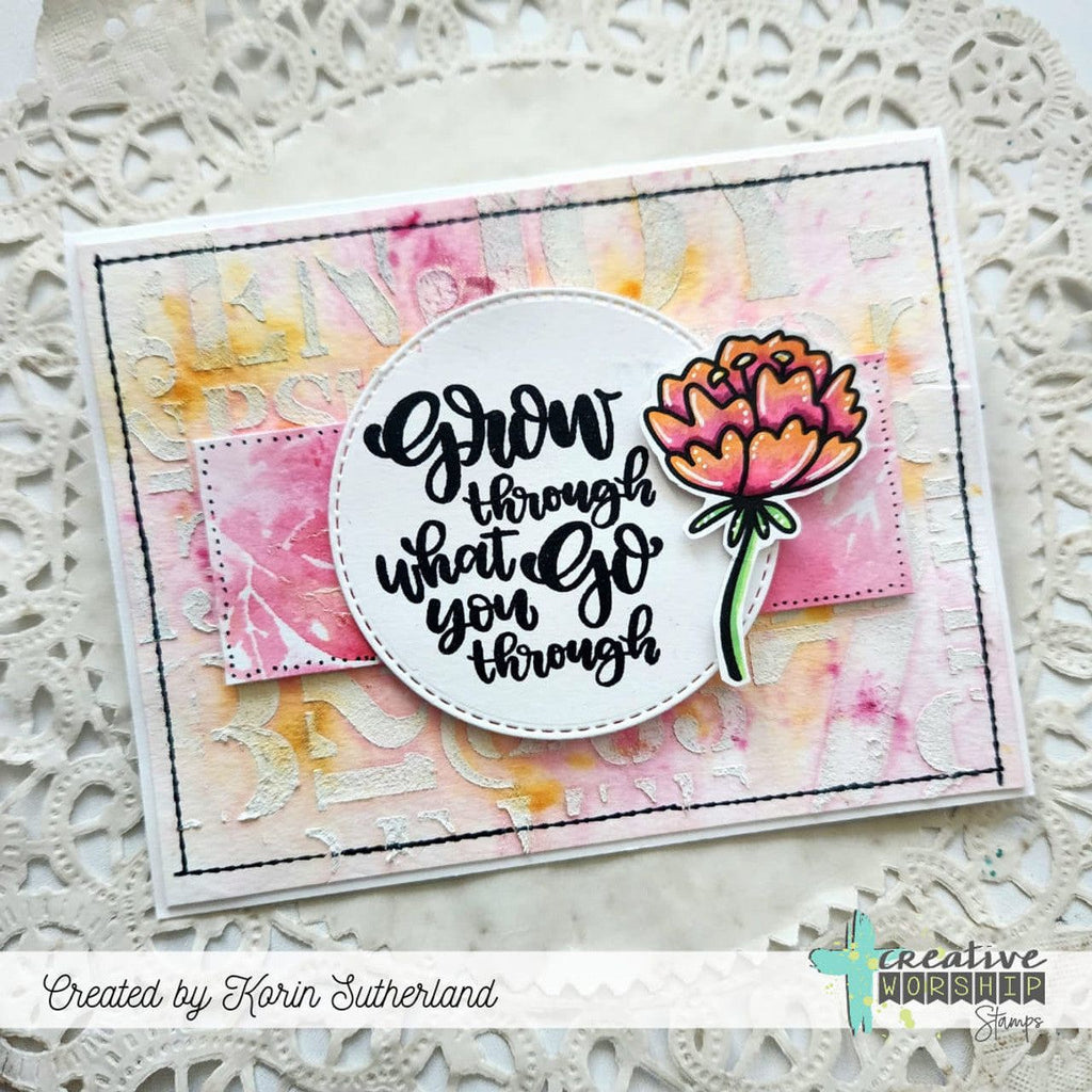 Creative Worship Fun Florals Clear Stamps cws-24-023 Spiritual Growth Card