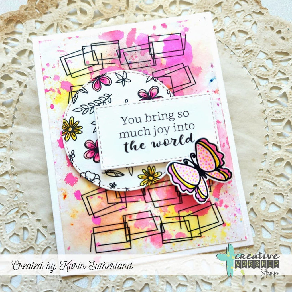 Creative Worship Nothing But the Best Clear Stamps cws-24-025 Bring Joy To The World Card