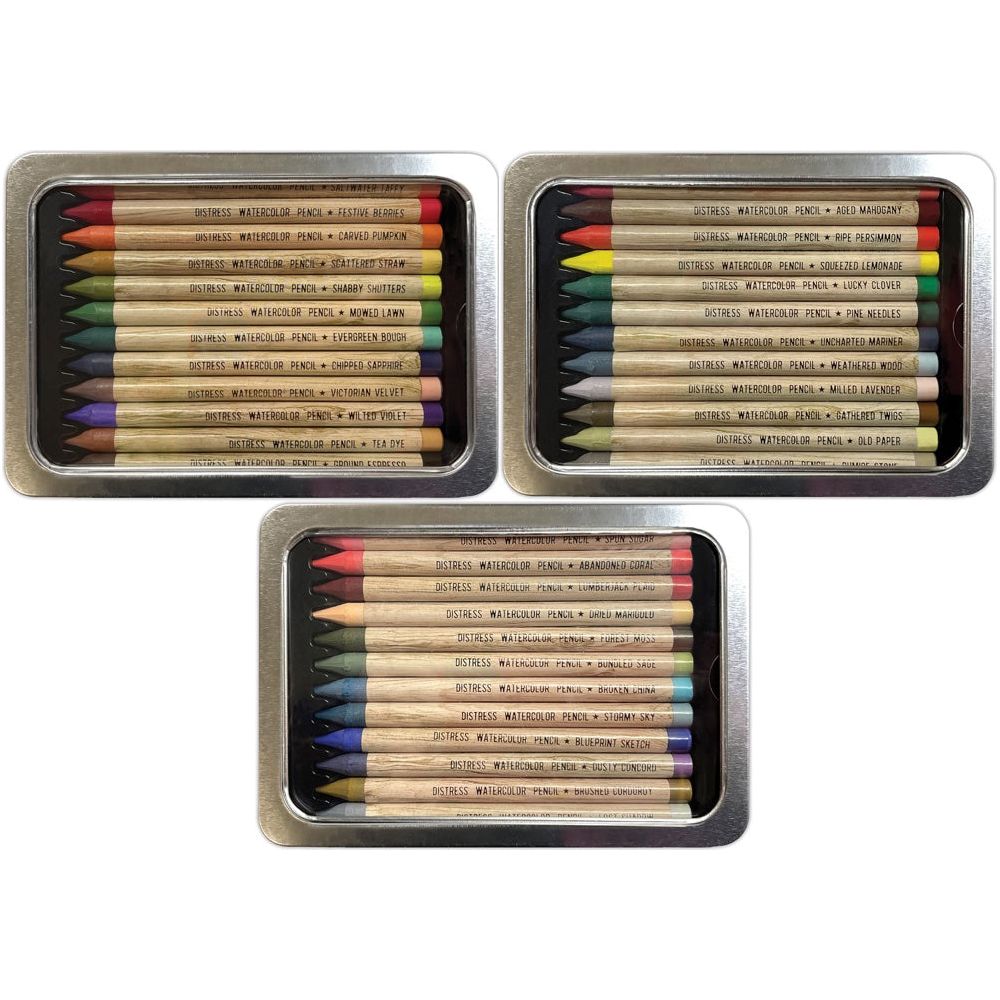 Tim Holtz Distress Watercolor Pencils Sets 4, 5, 6 And Sharpener Bundle Ranger