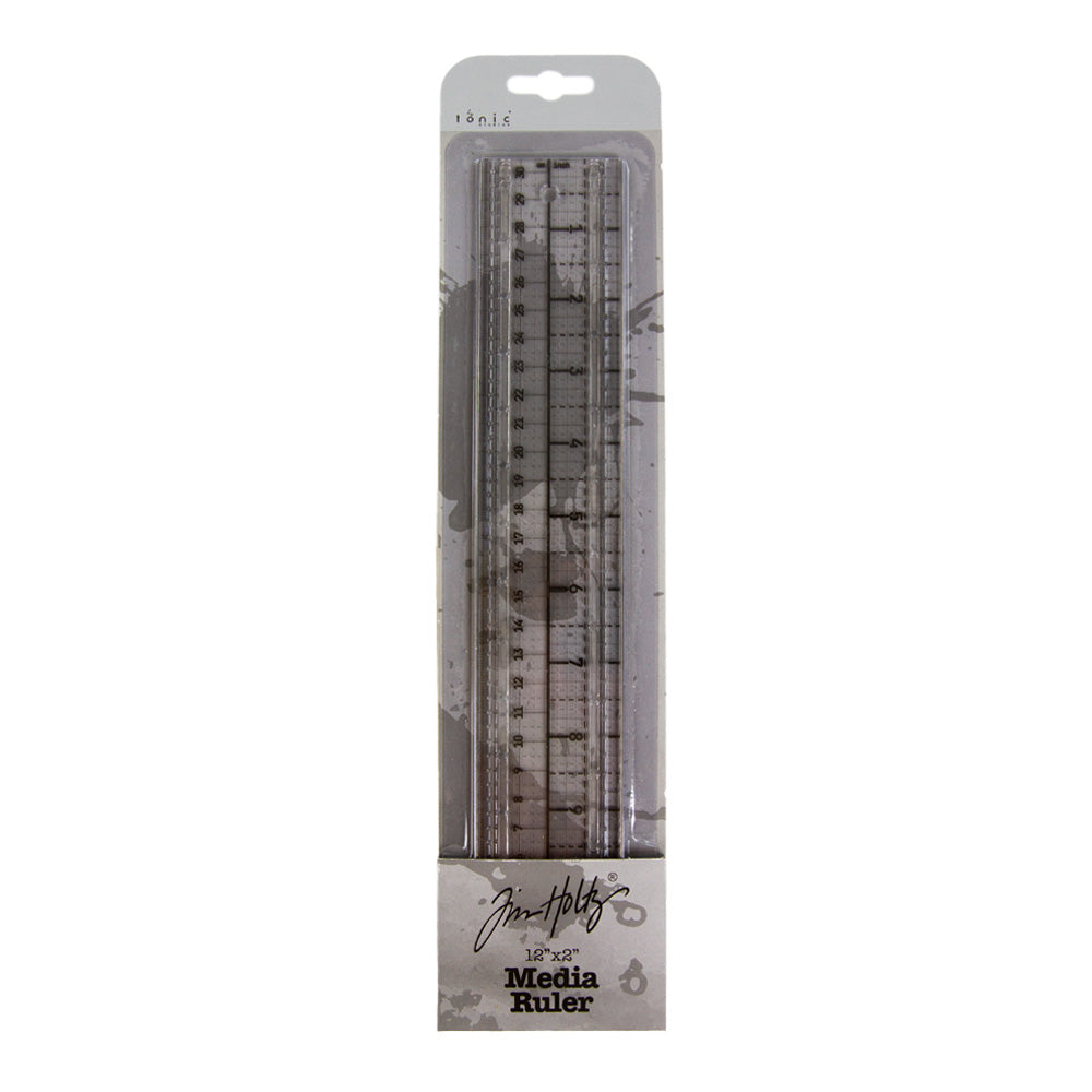 Tim Holtz Tonic White Glass Media Mat And Ruler Bundle In Package