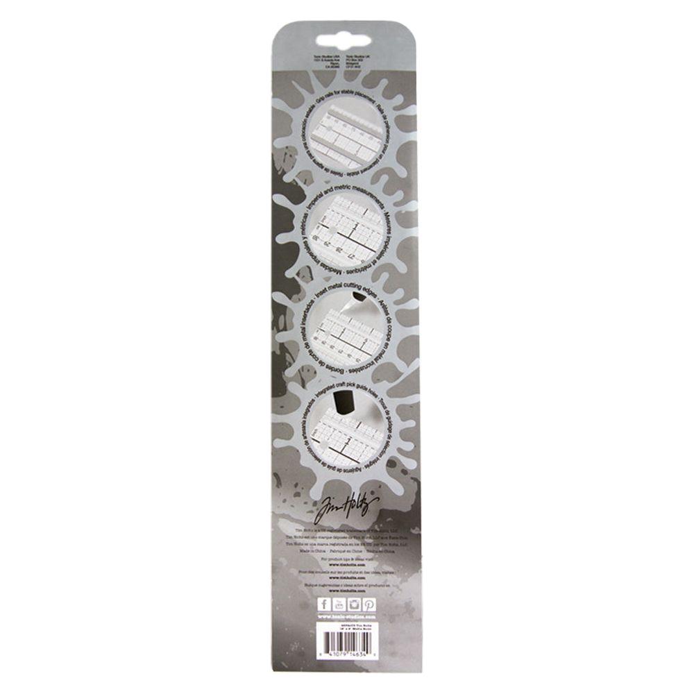 Tim Holtz Tonic White Glass Media Mat And Ruler Bundle Back Of Ruler Package