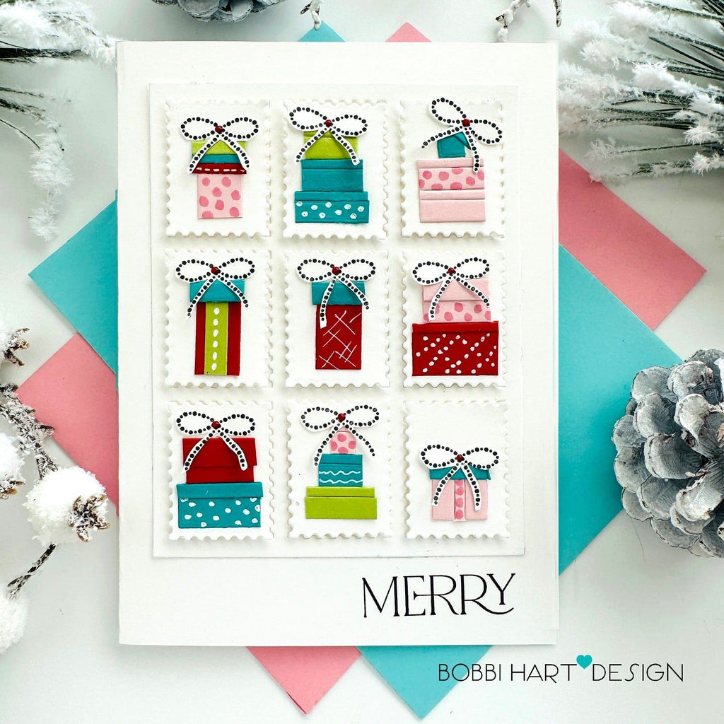 Simon Says Stamp Postage Collage Cover Wafer Dies 1144sd DieCember Christmas Card