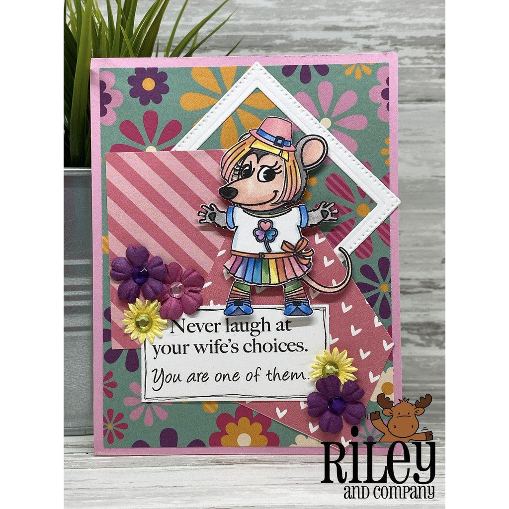 Riley And Company Dress Up Possum Clear Stamps dur005 rainbow clothes