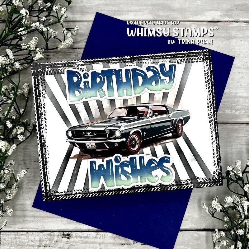 Whimsy Stamps Classic Cars Quick Card Fronts Papers wsqcf-13 mustang