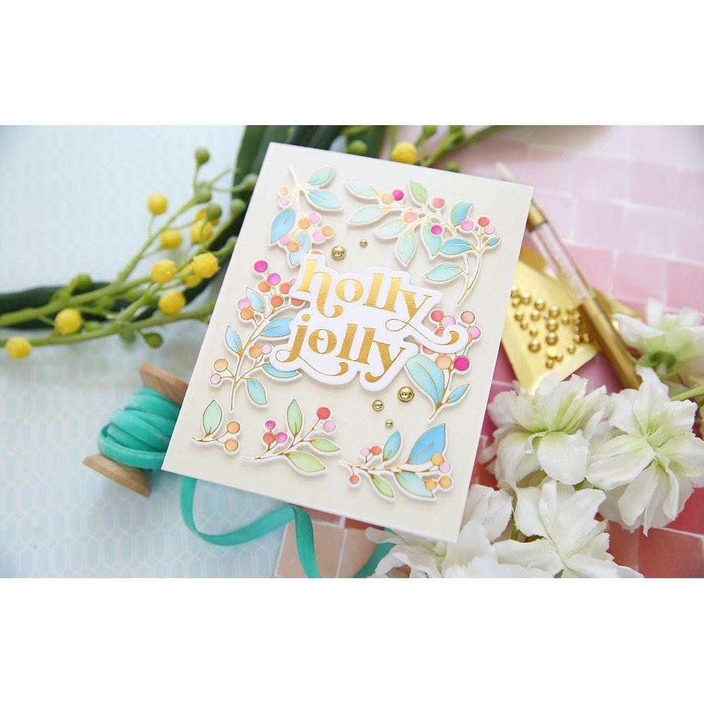 PinkFresh Studio Holly Jolly Hot Foil Plate and Die Minimalist Christmas Card | color-code:ALT02