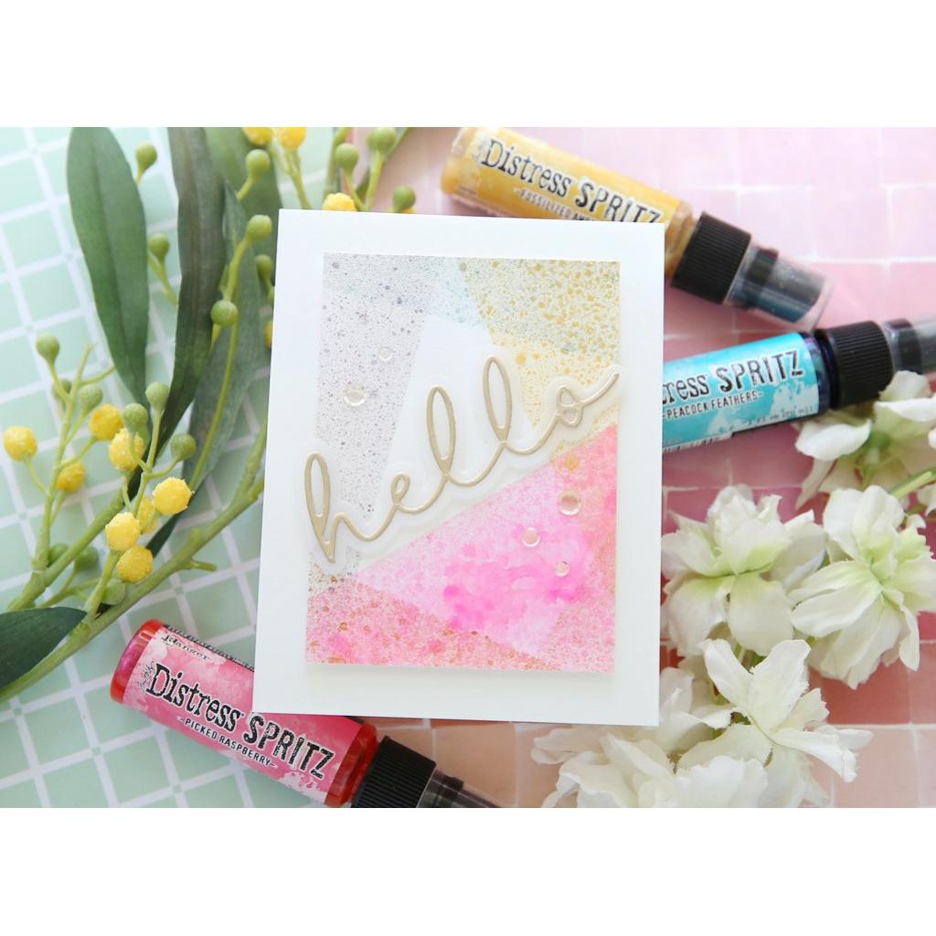 Tim Holtz Wilted Violet Distress Spritz tdu86574 Bright Hello Card | color-code:ALT03