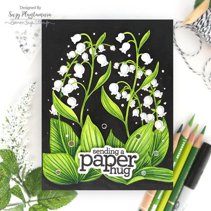 Simon Says Stamp Lily of the Valley Stem Wafer Dies s920 Sunny Vibes Hugs Card | color-code:ALT06