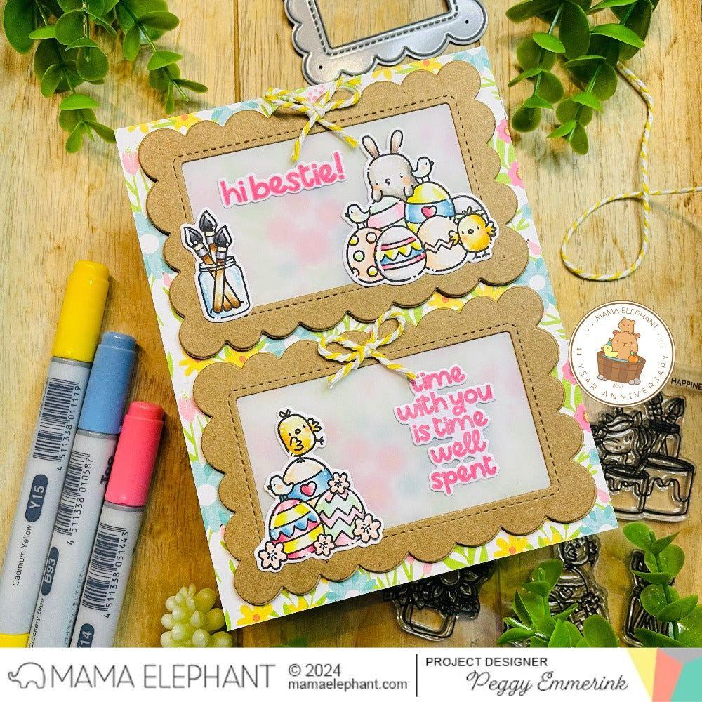 Mama Elephant Flirty Scallop Frames Creative Cuts Steel Dies easter eggs