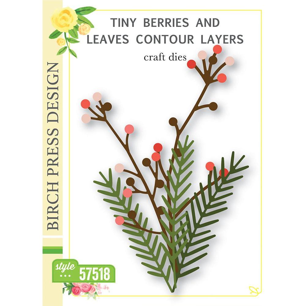 Birch Press Design Tiny Berries and Leaves Contour Layers Dies 57518