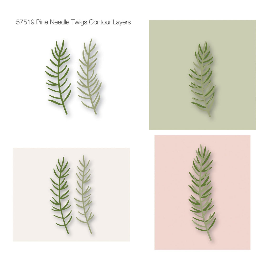 Birch Press Design Pine Needle Twigs Contour Layers Dies 57519 pieces