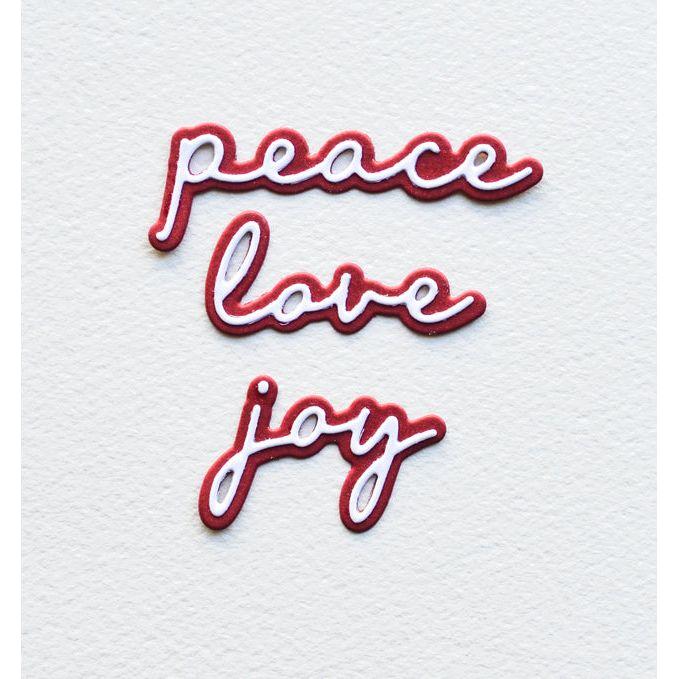 Birch Press Design Peace Love Joy Confection Script Dies 57543