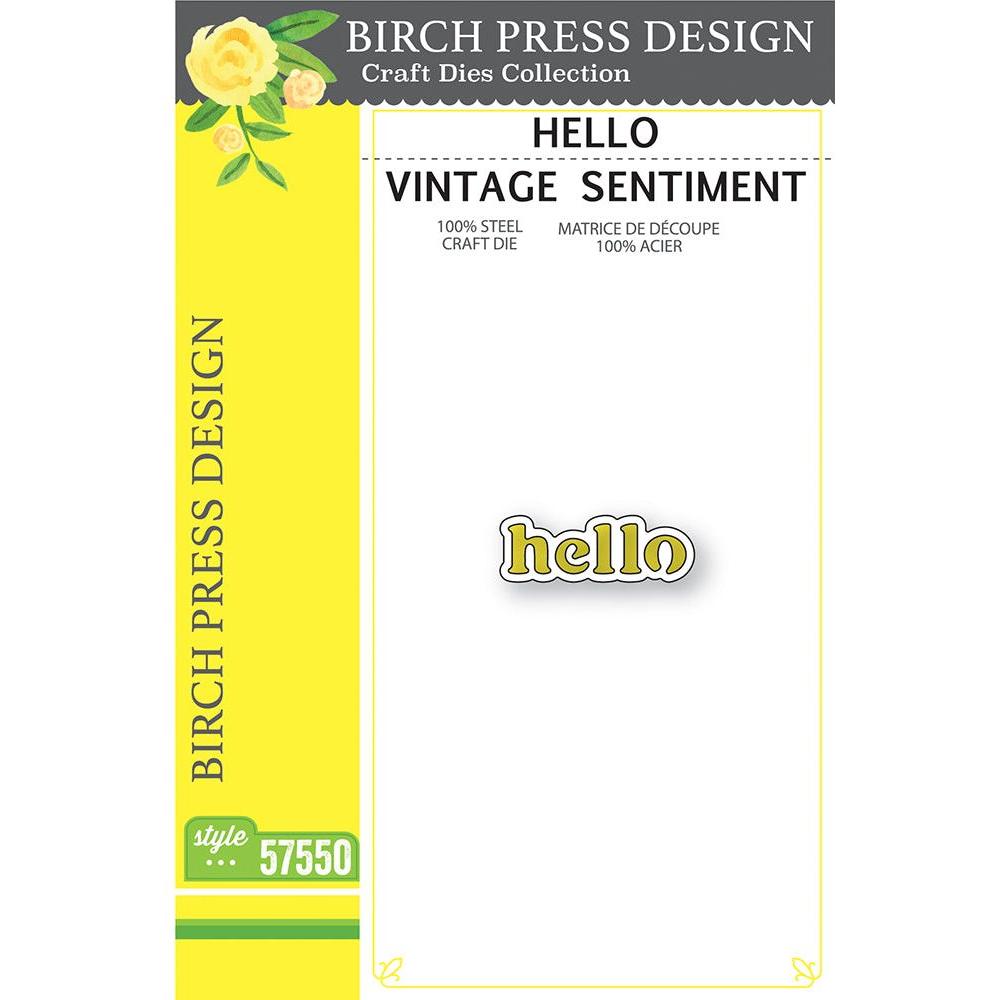 Birch Press Design Hello Vintage Sentiment Dies 57550