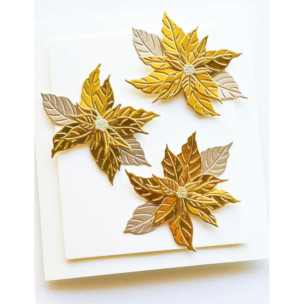 Birch Press Design Classic Poinsettia Contour Layers Dies 57557 gold 