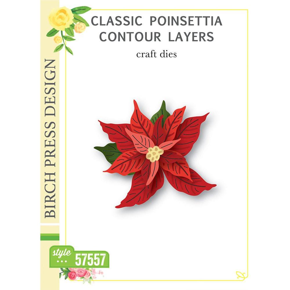 Birch Press Design Classic Poinsettia Contour Layers Dies 57557