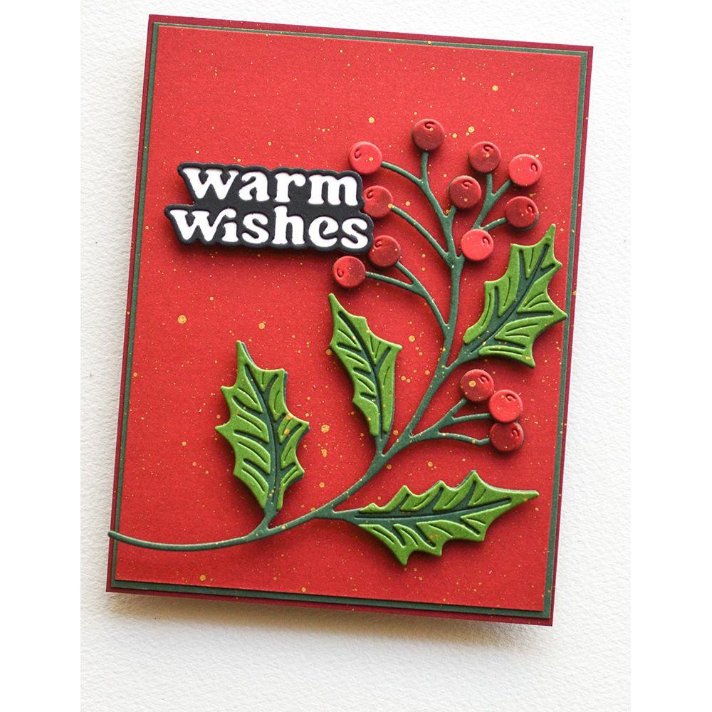 Birch Press Design Holly and Berries Contour Layers Dies 57558 warm wishes