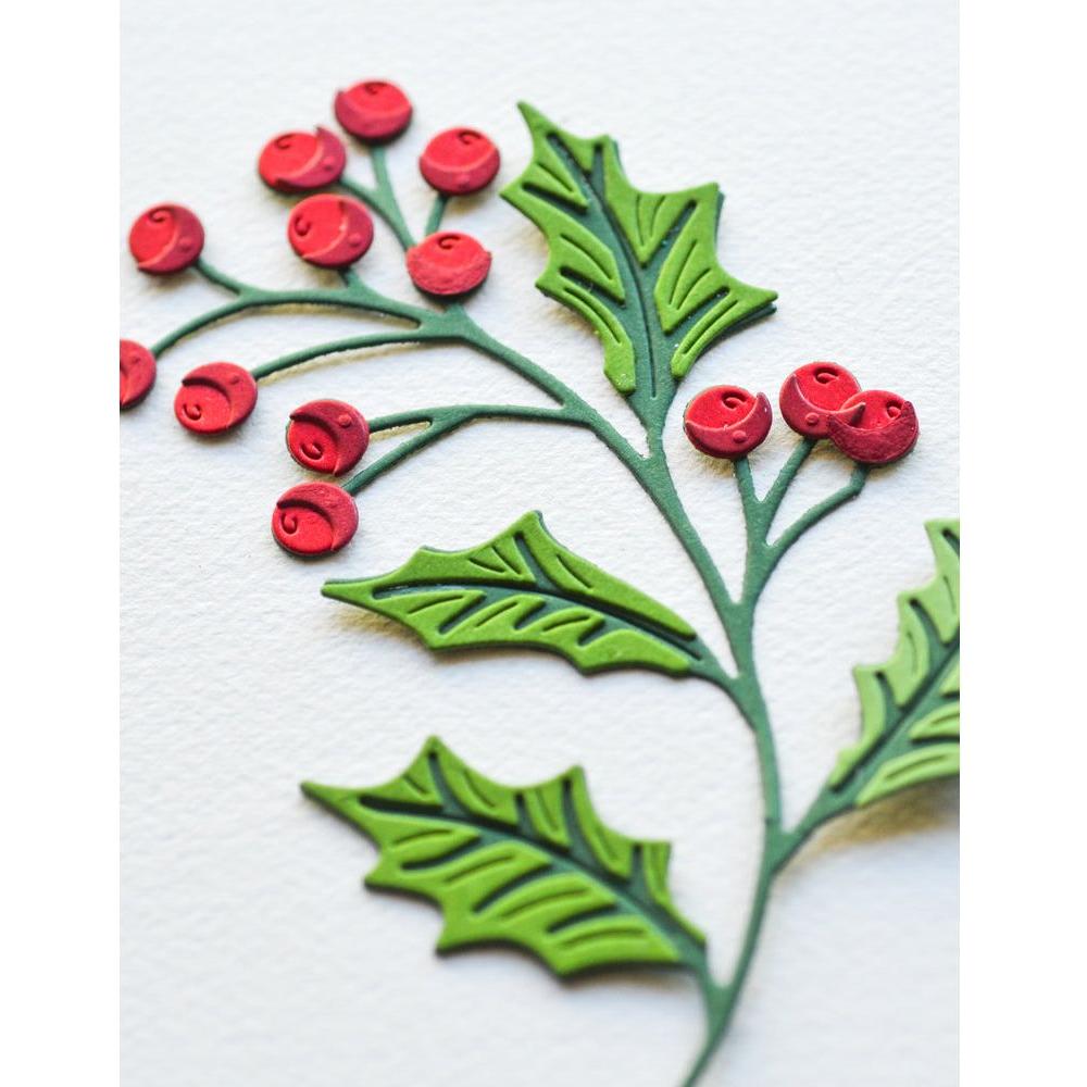 Birch Press Design Holly and Berries Contour Layers Dies 57558 poinsettia