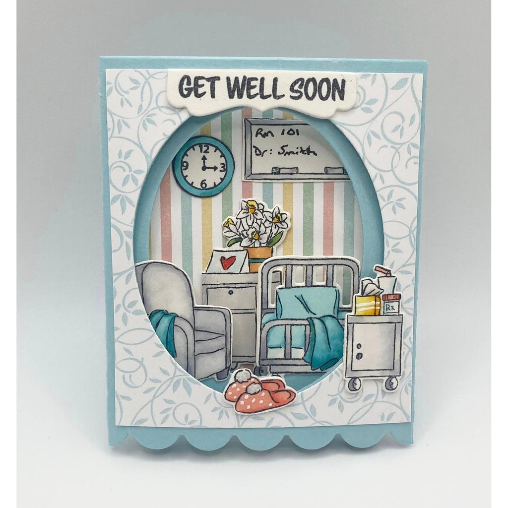 Art Impressions Mini Scalloped Frame Dies 5902 get well soon