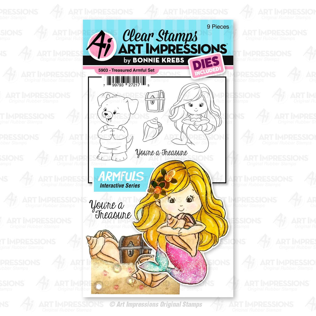 Art Impressions Treasured Armful Interactive Clear Stamps and Dies Set 5903