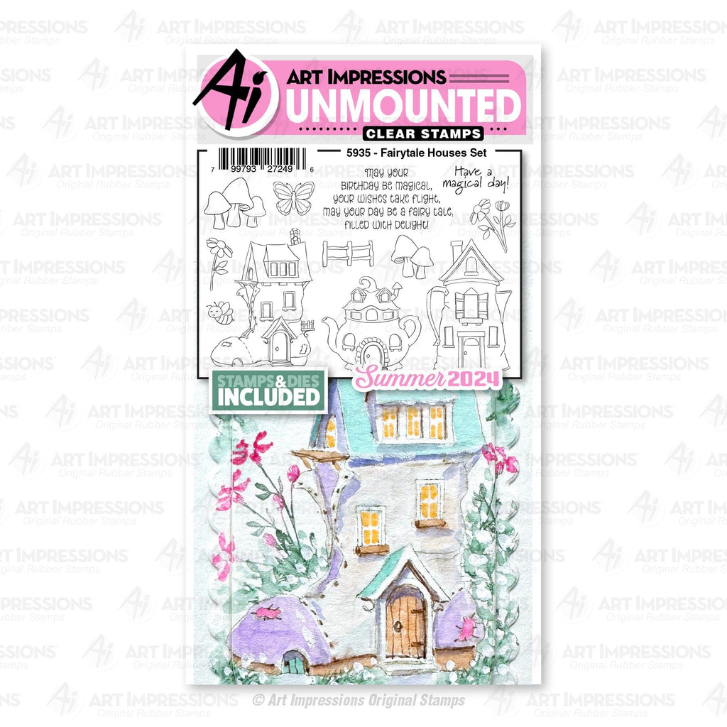 Art Impressions Fairytale Houses Clear Stamp and Die Set 5935