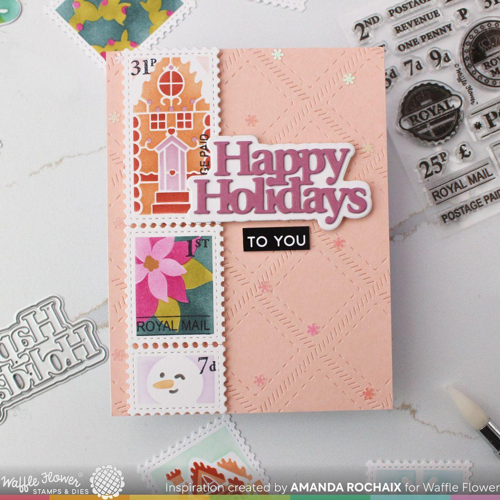 Waffle Flower Euro Symbols Clear Stamps 421781 happy holidays