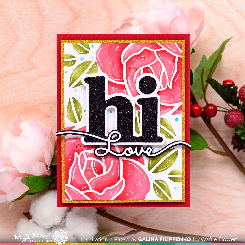 Waffle Flower Script Love Hot Foil Plate 421597 hi