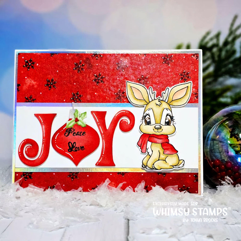 Whimsy Stamps Christmas in the Woods Clear Stamps and Outline Dies Set joy