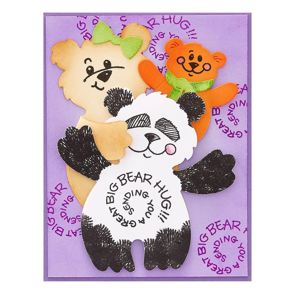 STP-200 Stampendous Bear Hugs Faces and Sentiments Clear Stamps Bears