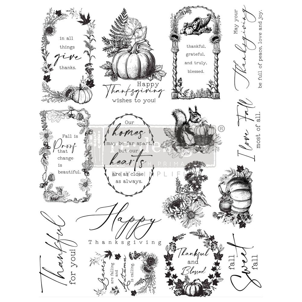 Prima Marketing Fall Sweet Fall ReDesign Clear Stamps 671419