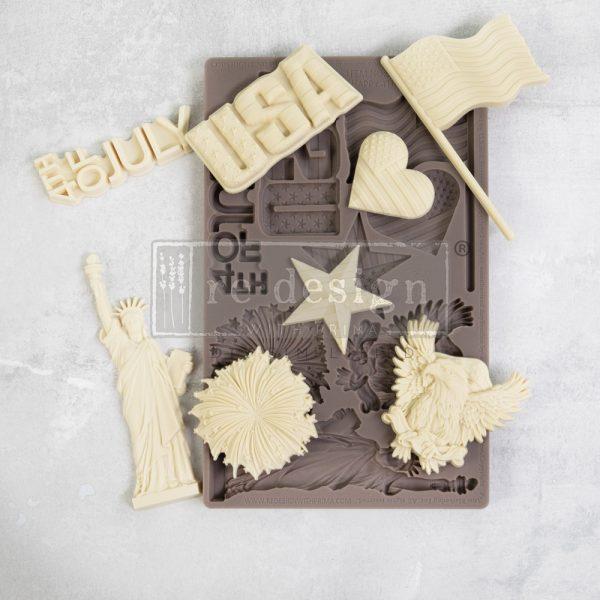 Prima Marketing Happy 4th ReDesign Mould 671686 white chocolate pieces