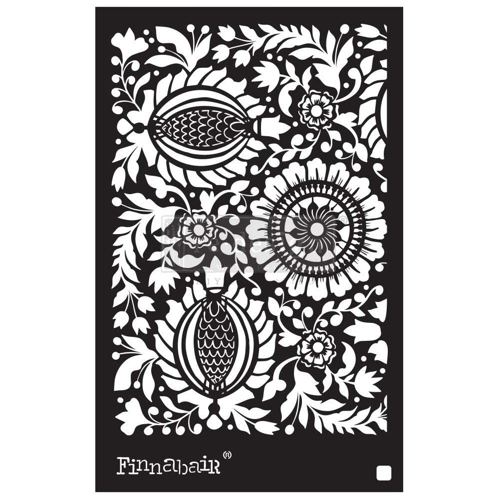 Prima Marketing Folk Florals Finnabair Stencil 969752