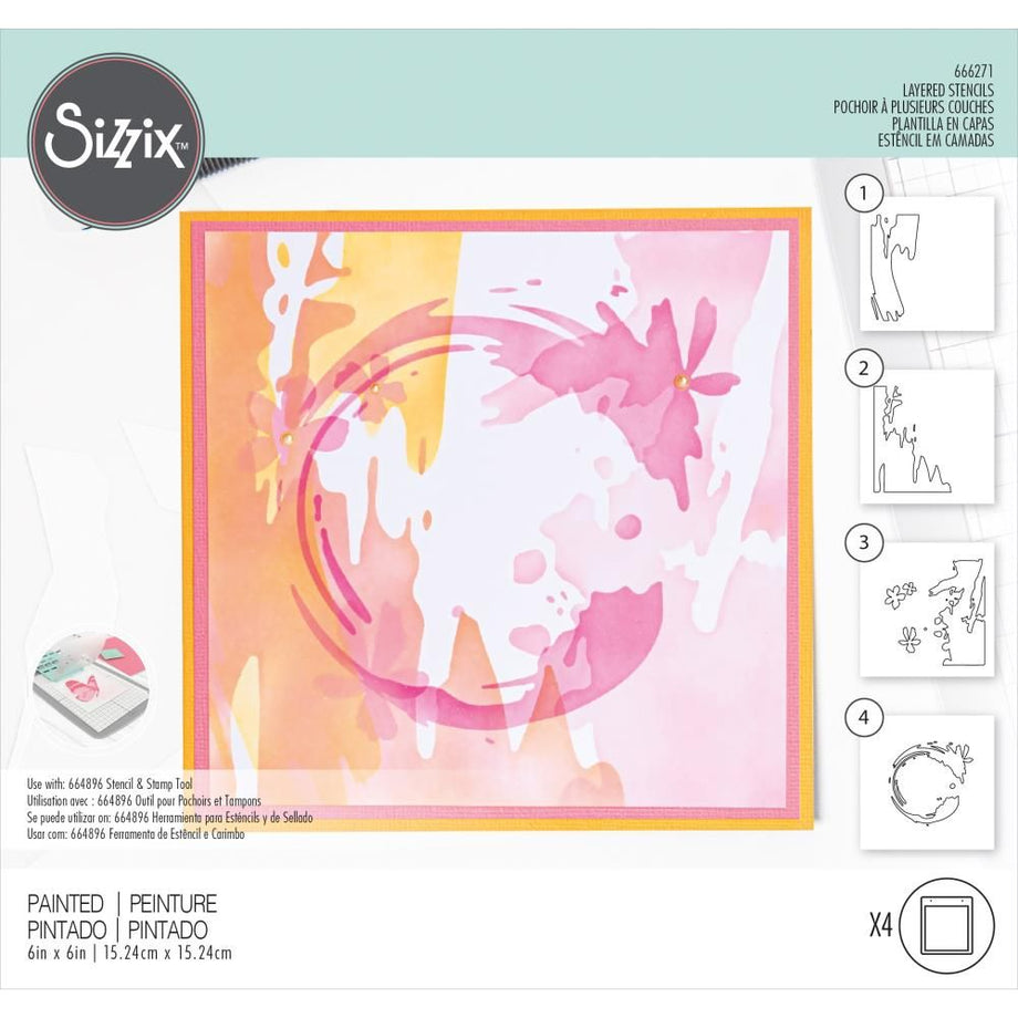 Sizzix - Layered Stencils - Flower Patch