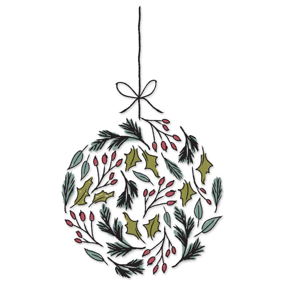 Sizzix Leafy Ornament Layered Clear Stamps 666325 bauble