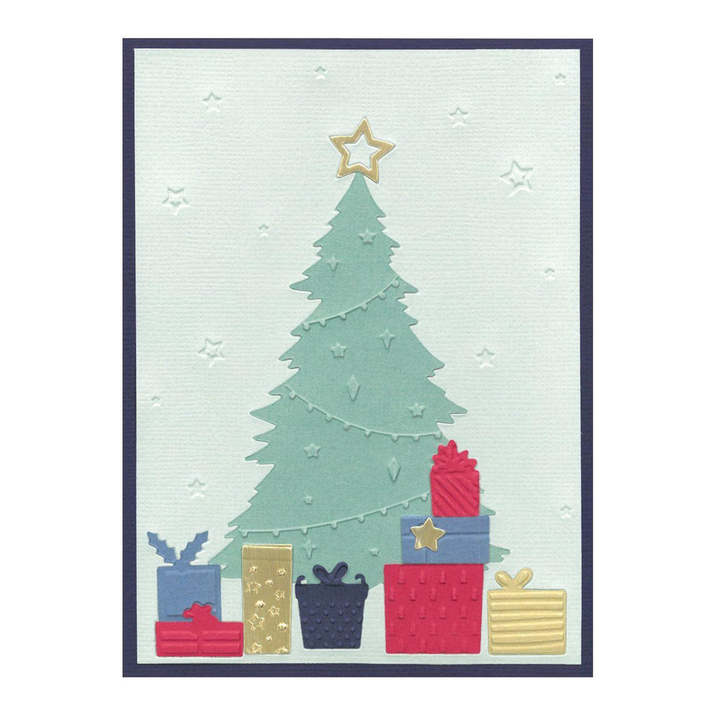 Sizzix Sparkle Tree Embossing Folder and Dies 666467 holiday card