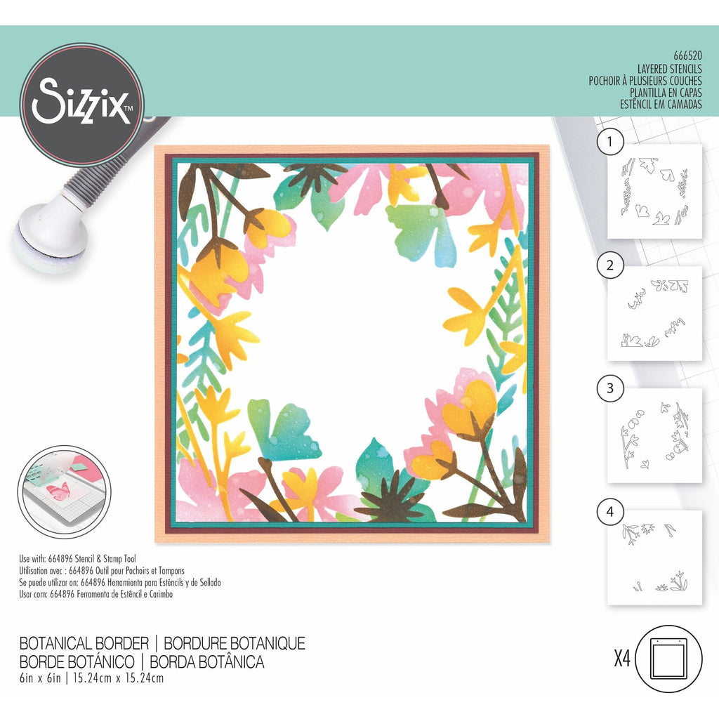 Sizzix Botanical Border Layered Stencils 666520