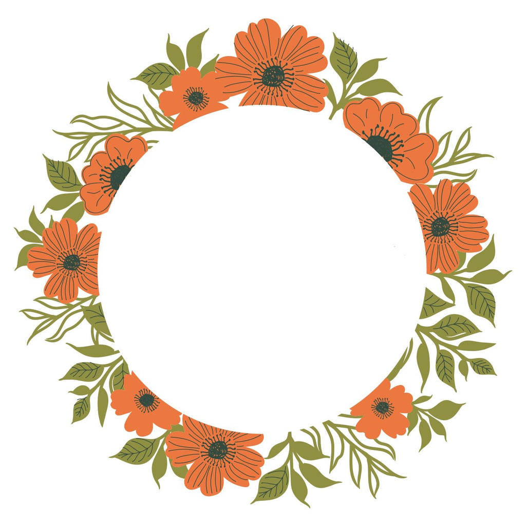 Sizzix Botanic Wreath Layered Clear Stamps 666526 assembled