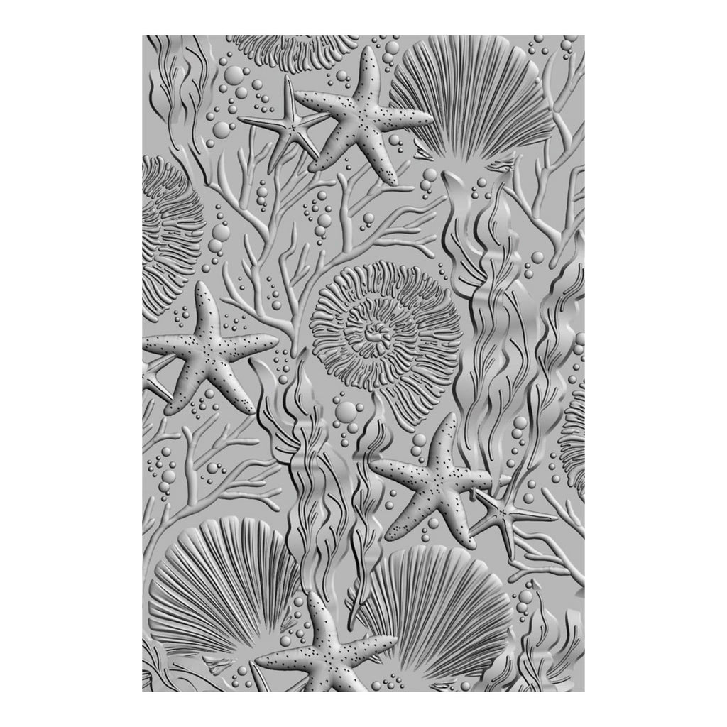 Sizzix Under The Sea 3-D Textured Impressions Embossing Folder 666638 line art