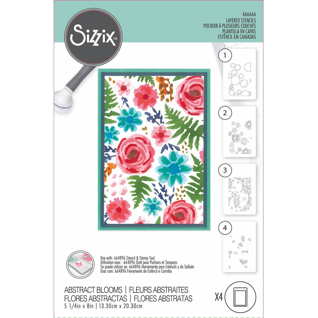 Sizzix Abstract Blooms Layered Stencils 666666