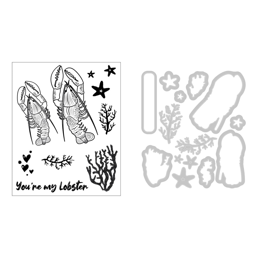 Sizzix You’re My Lobster Framelits Dies and Stamps 666671 pieces