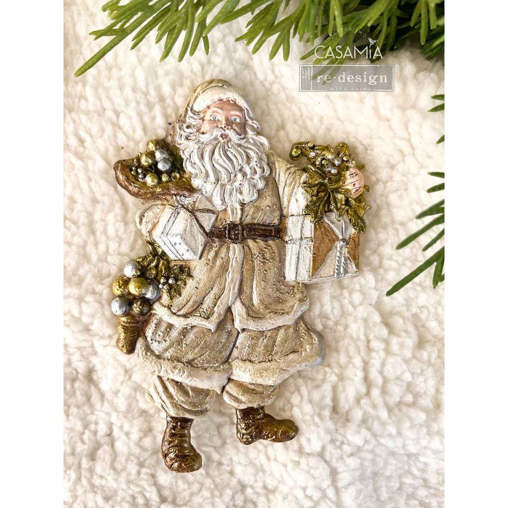 Prima Marketing Holiday Greetings ReDesign Decor Mould 672119 Santa With Presents