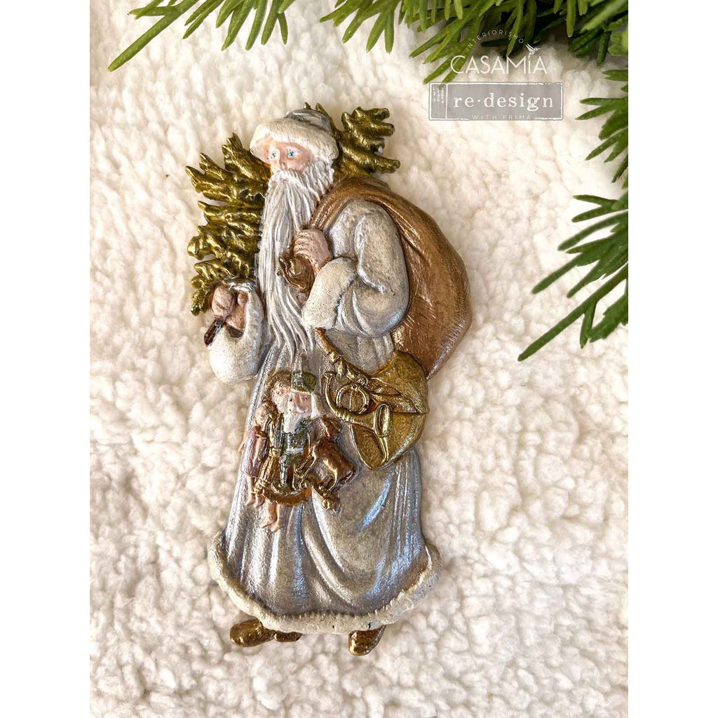 Prima Marketing Holiday Greetings ReDesign Decor Mould 672119 Santa With Bag