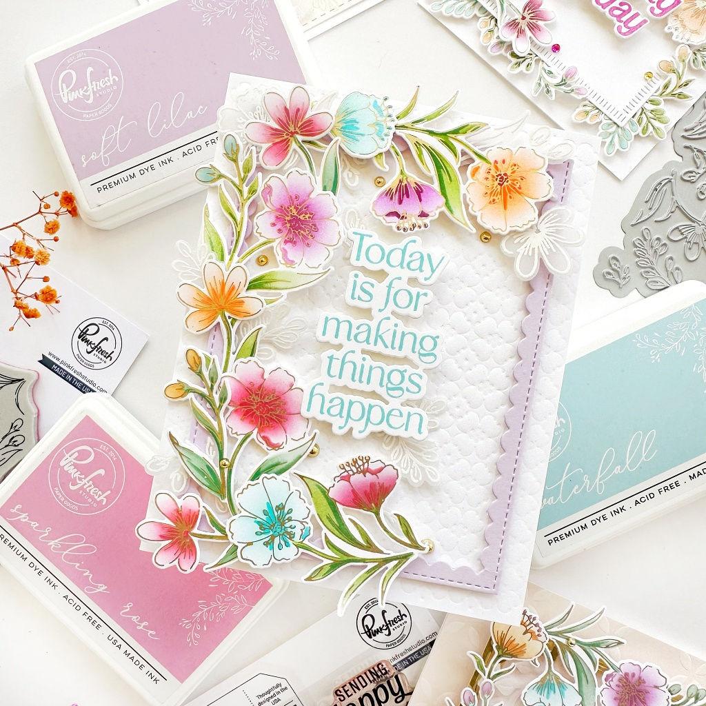 Pinkfresh Studio Making Things Happen Bundle Floral Encouragement Card | color-code:ALT01