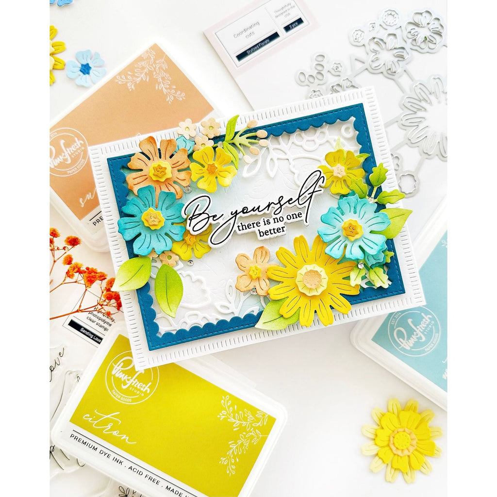 Pinkfresh Studio Stylized Florals Dies 228124 Be Yourself Card | color-code:ALT01